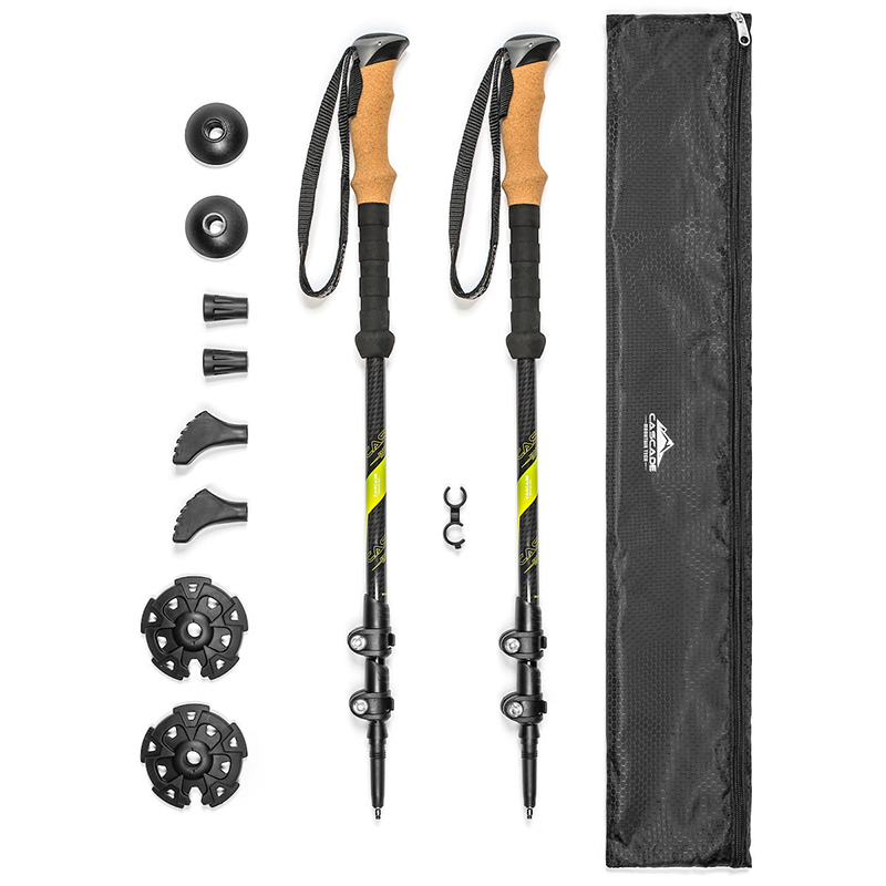 Cascade Mountain Tech Carbon Fiber Quick Lock Cork Grip Trekking Poles Collapsible Walking or Hiking Stick Expandable to 54
Cascade Mountain Tech Carbon Fiber Quick Lock Cork Grip Trekking Poles Collapsible Walking or Hiking Stick Expandable to 54