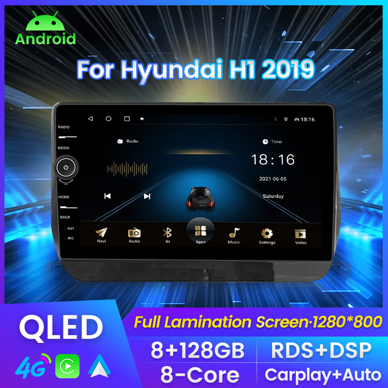 QLED Android 11 system for Hyundai H1 2019 Car DVD radio multi-GPS navigation SWC RDS DSP carplay car audio 8-core 1din car stereo