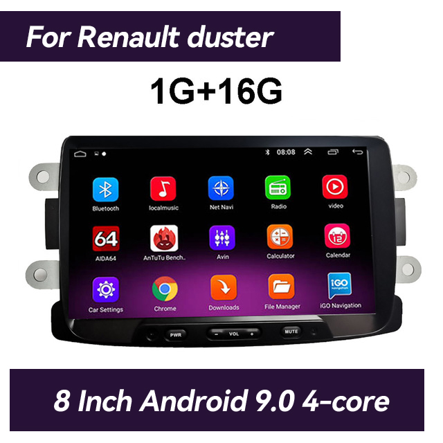 1280 * 720 IPS 8 '' pour Renault Dacia / Duster / Logan / Dokker Android 10 Car DVD Carplay DSP FM / AM / RDS Navigation GPS Multimedia Player 2D