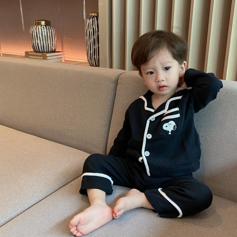 Pajamas Summer Baby Pajamas Suit Boys Girls Home Wear Set Infant Cartoon Sleepwear Children Cotton Pyjama Toddler Nightwear 230310