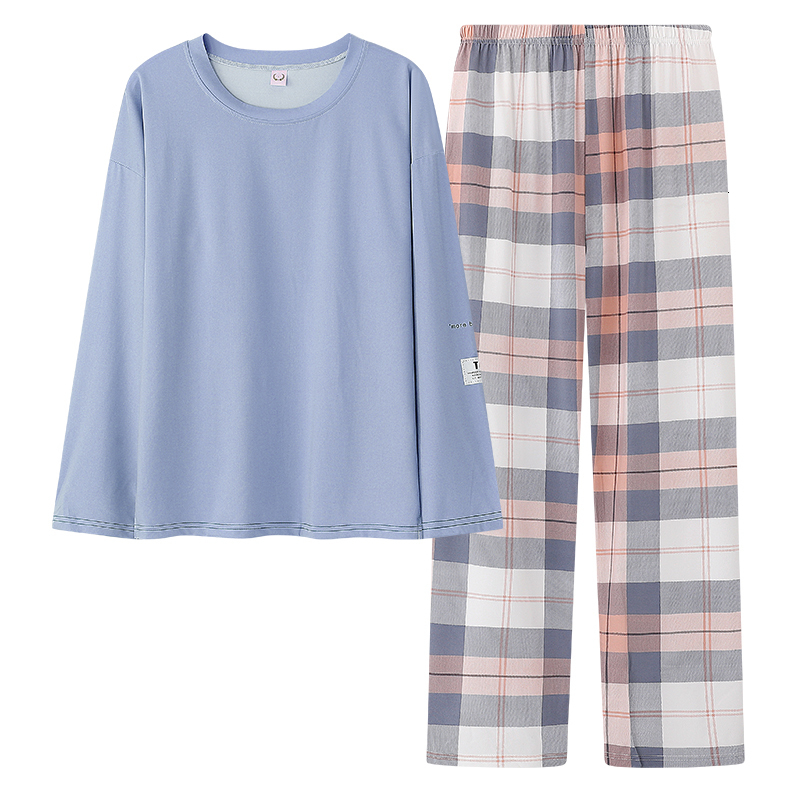 Women's Sleepwear Women Pajamas Set Simple Solid Color Nightwear Young Girl Sleepwear Pijama Mujer Long Sleeve Pyjamas Suit Female Clothing Set3X