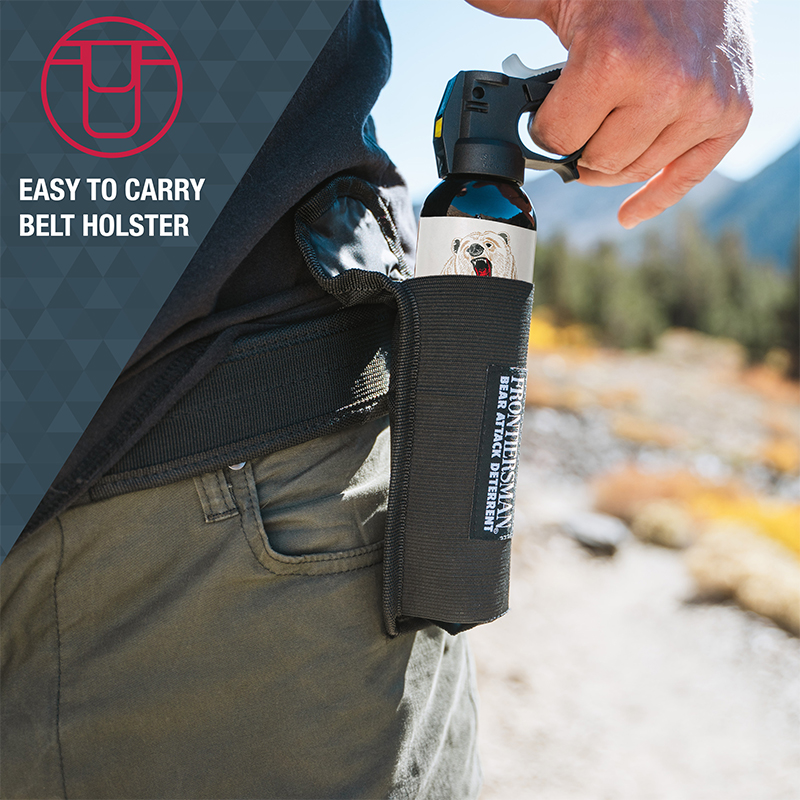 SABRE Frontiersman 9 2 oz Bear Spray with Belt Holster a compass