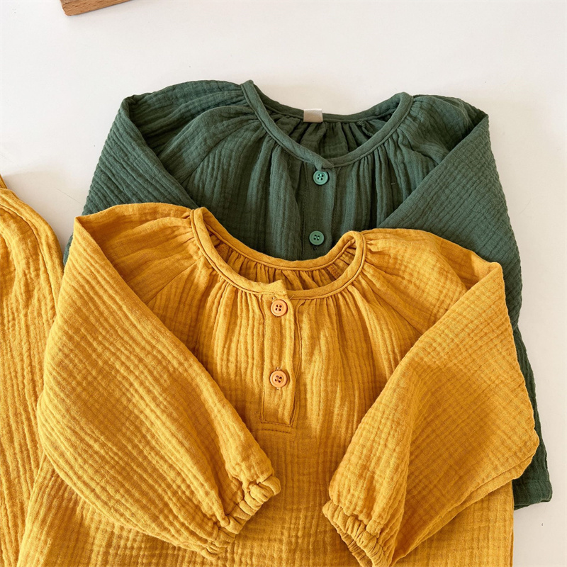 Pajamas EnkeliBB 100% Cotton Soft Kids Sleep Suits Long Sleeve Spring Pajama Sets Clothes For Toddler And Baby Girl Home Sets 230310