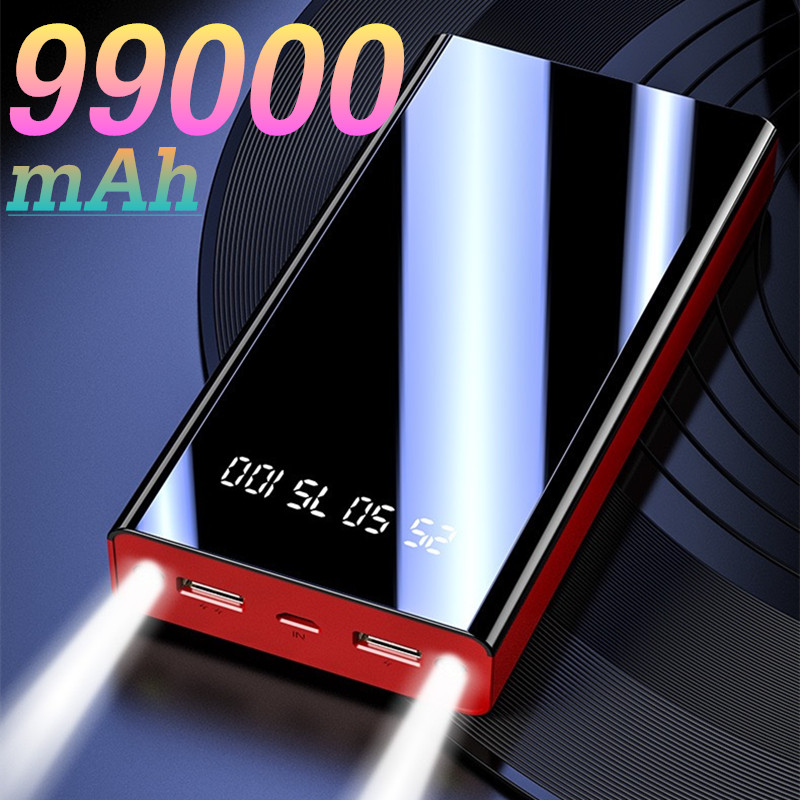 Power Banks 20000mAh Portable Charging Treasure Case External Battery Charger Power Bank 99000 mAh for Xiaomi Mi iPhone 12 Pusher