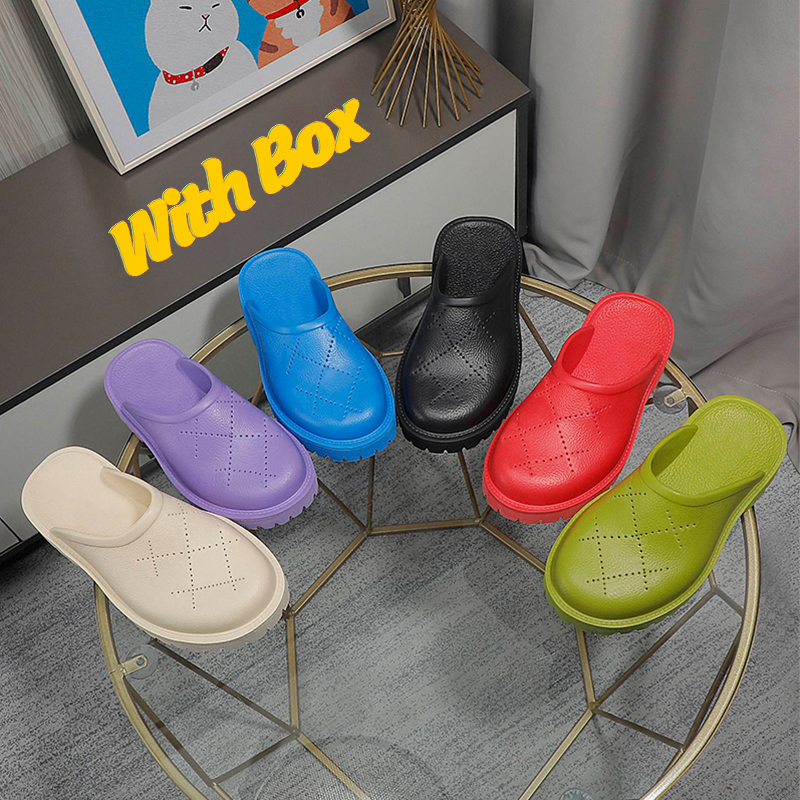 Designer Slippers With Box Womens Mens Perforated Logo Slip-on Platform Rubber Mules Sandals Luxury Summer Sandal Ladies Beach Slides Fashion Women Slipper, Color9
Designer Slippers With Box Womens Mens Perforated Logo Slip-on Platform Rubber Mules Sandals Luxury Summer Sandal Ladies Beach Slides Fashion Women Slipper, Color9