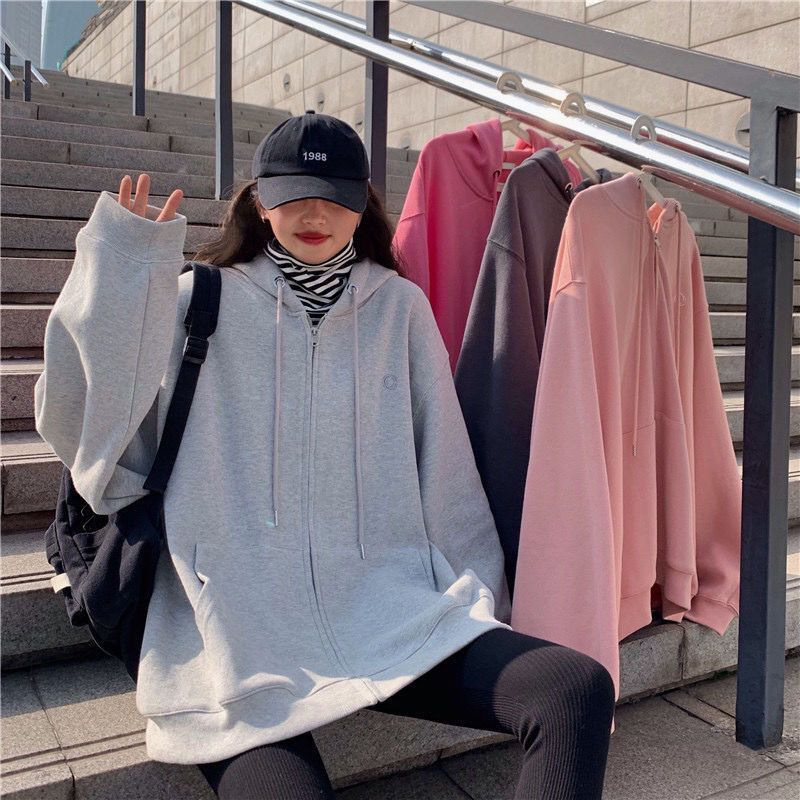 Womens Hoodies Sweatshirts Women Casual Zip Up Oversized Hoodie Sweatshirt Female Streetwear Hooded Pocket Zipper Harajuku Sweat Shirt Y2k Top Clothes