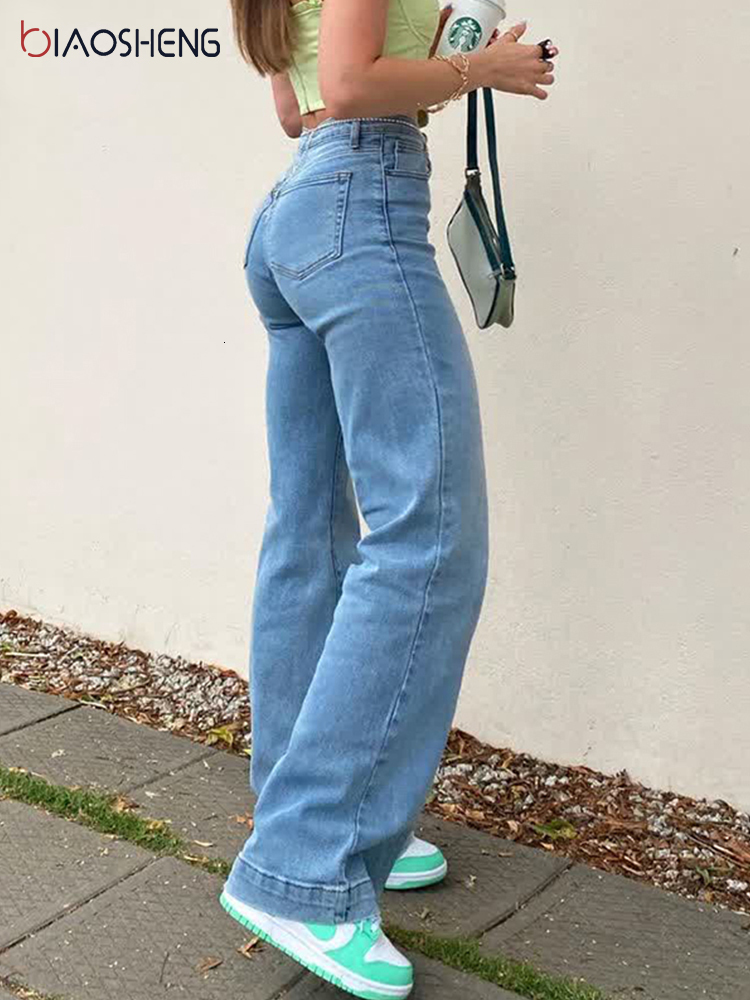 Women's Jeans Womens Pants Mom Baggy Jeans Women High Waist Denim Trousers Fashion Blue Loose Boyfriend Y2k Jeans Wide Leg Jeans Streetwear 23031