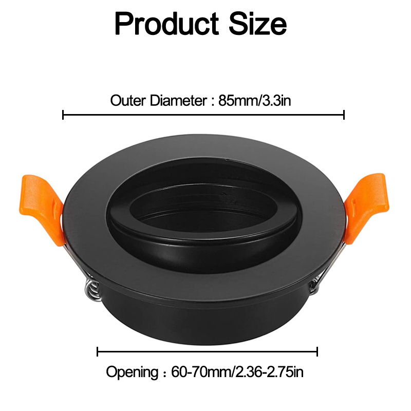 Lighting Accessories Downlight Recessed Spotlight Metal Square Light Frame Square Fixture Holders Adjustable Cutout 70mm LED Halogens GU10 MR16 creste