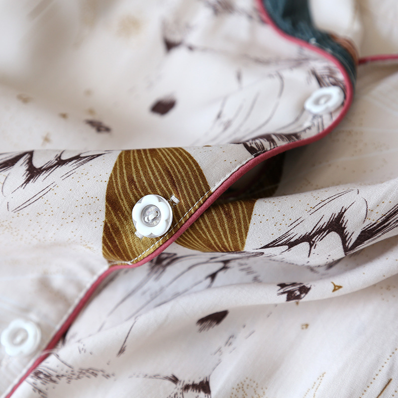 Women's Sleepwear Spring / Summer 100% viscose long-sleeved trousers ladies pajamas suit XL plus size long Sleepwear women's home Nightwear 