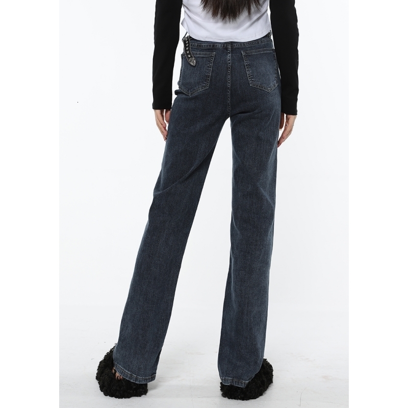 Women's Jeans Vintage Women Blue Jeans High Waist Korean Fashion Streetwear Style Wide Leg Jean Female Baggy Trouser Straight Denim Pants 230310