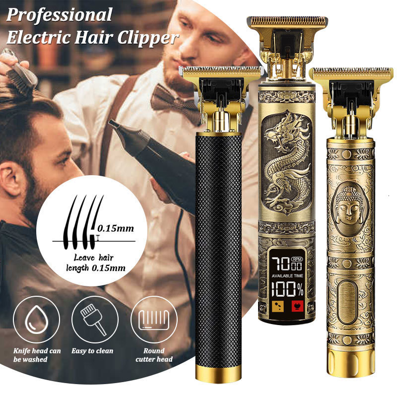 Hair Trimmer T9 Electric Cordless Hair Cutting Machine Vintage Professional Hair Barber Trimmer For Men Clipper Shaver Beard 230310