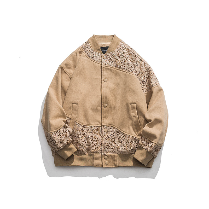 Spring Autumn Men's Jacket Japanese Streetwear Trend Hollow-Out Design Patchwork Baseball Jackets Harajuku Casual Oversize Coat Men Clothing