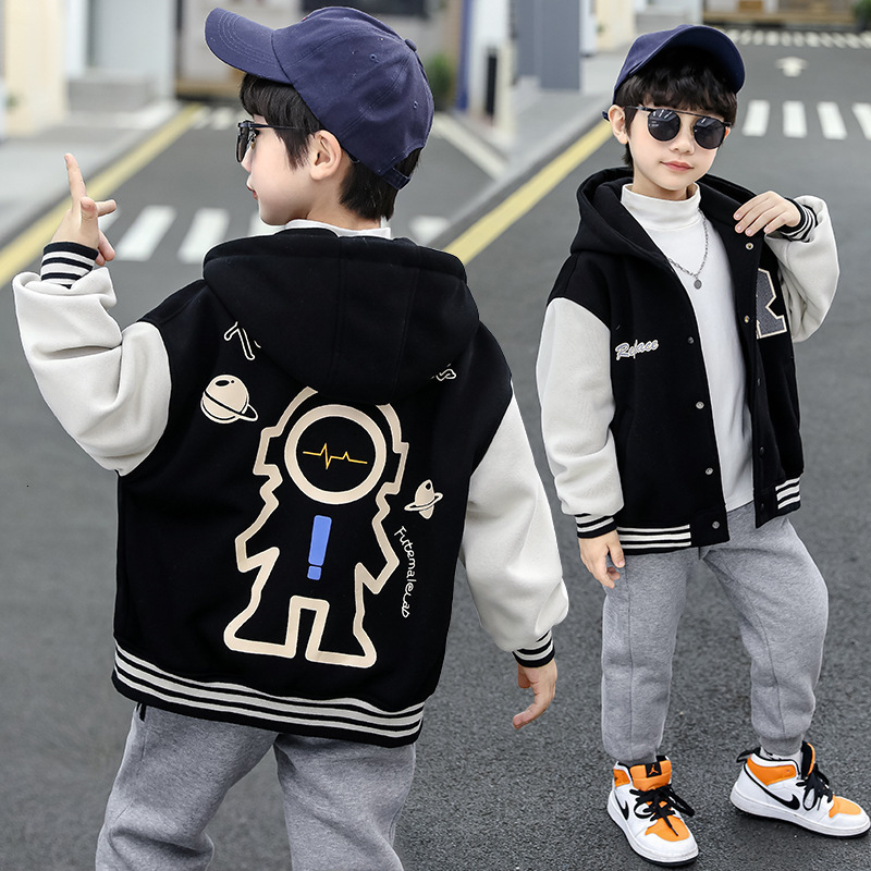 Jackets Fashion Baby Boy Baseball Jacket Spring Autumn Toddler Kids Letter Print Cotton Coat Sport Outwear Clothes 2 To 13 Years Old 230310