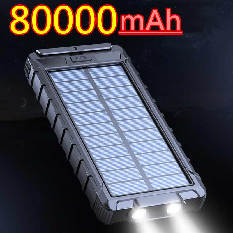 80000mAh Solar Power Bank Portable Charger USB Outdoor Large Capacity External Battery for iPhone Samsung Xiaomi - view 7