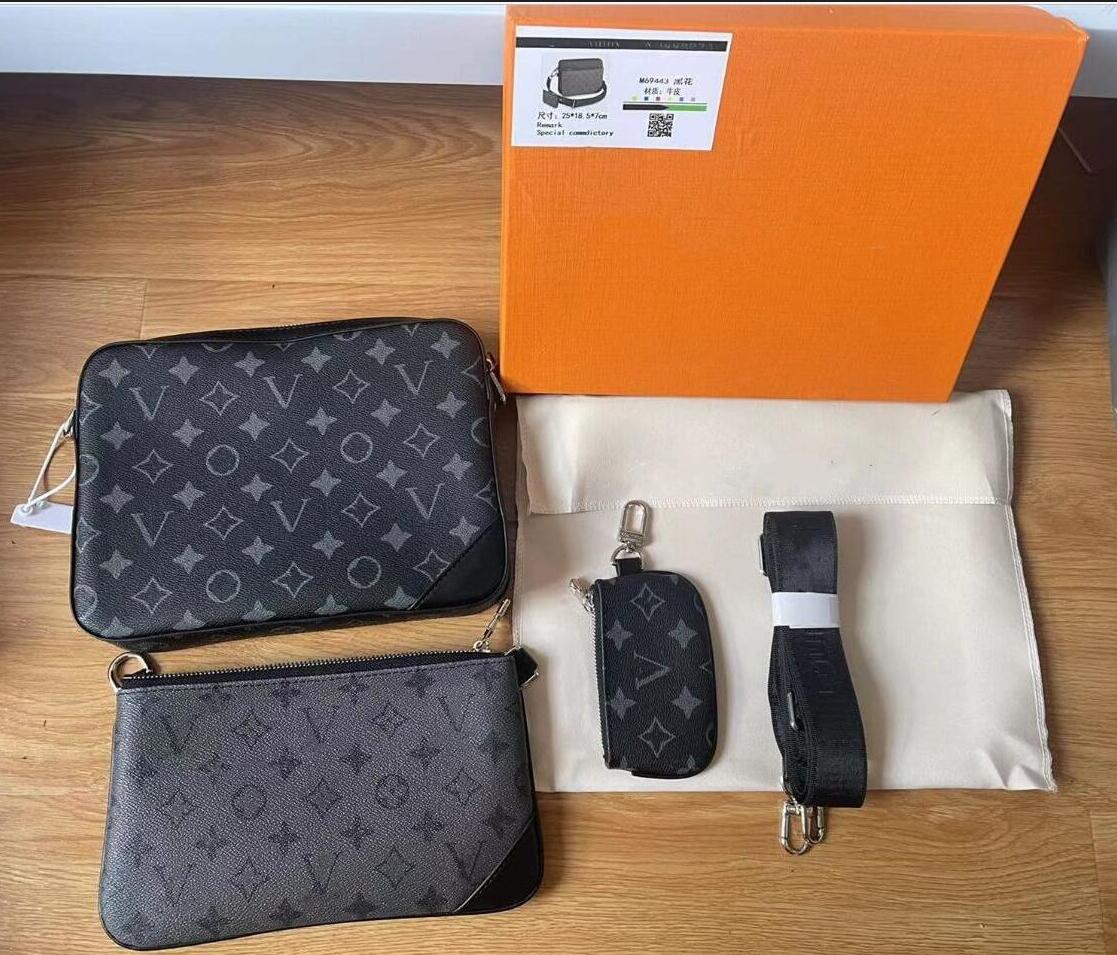 Free shipping Shoulder Bags Real picture High Quality Designer bags Men Genuine Leather 3pcs Trio Purse Crossbody Bag Shopping Handbags Wallets With Original Box N1, Black flower with logo
Free shipping Shoulder Bags Real picture High Quality Designer bags Men Genuine Leather 3pcs Trio Purse Crossbody Bag Shopping Handbags Wallets With Original Box N1, Black flower with logo