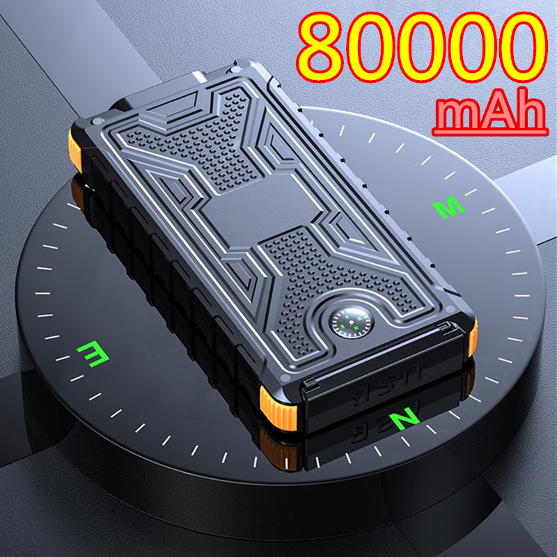 80000mAh Solar Power Bank Portable Charger USB Outdoor Large Capacity External Battery for iPhone Samsung Xiaomi - view 3