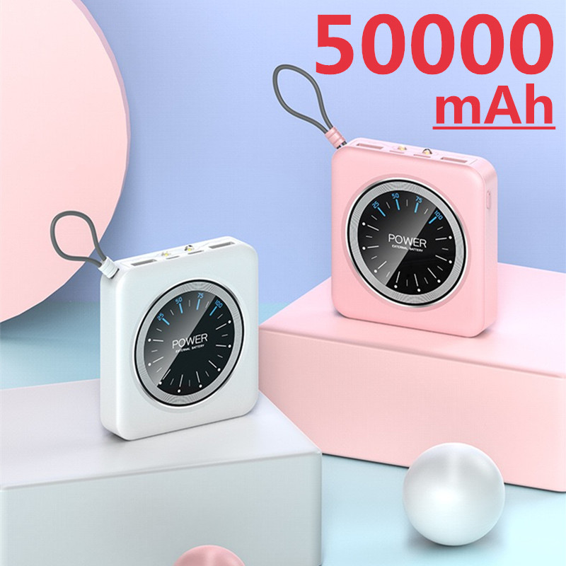 10000mAh Mini Power Bank Phone Portable Fast Charger With LED Light USB Ports External Battery For iPhone 12Pro Xiaomi Huawei