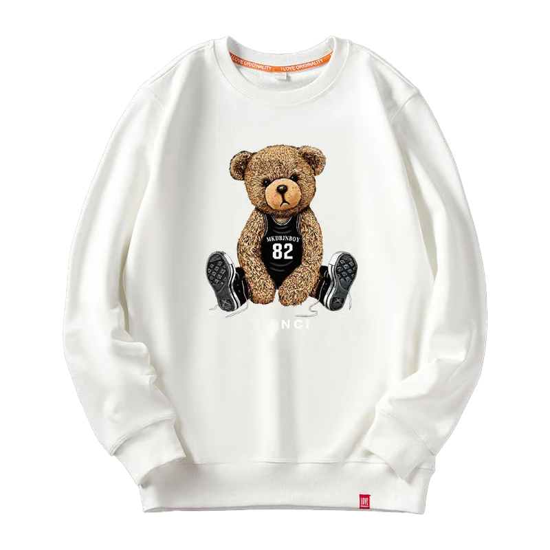 Pullover men's hoodie multi-color women's hoodie pure cotton high-quality designer coat street blazer couple coat Street bear cartoon embroidery casual men's wear, White
Pullover men's hoodie multi-color women's hoodie pure cotton high-quality designer coat street blazer couple coat Street bear cartoon embroidery casual men's wear, White