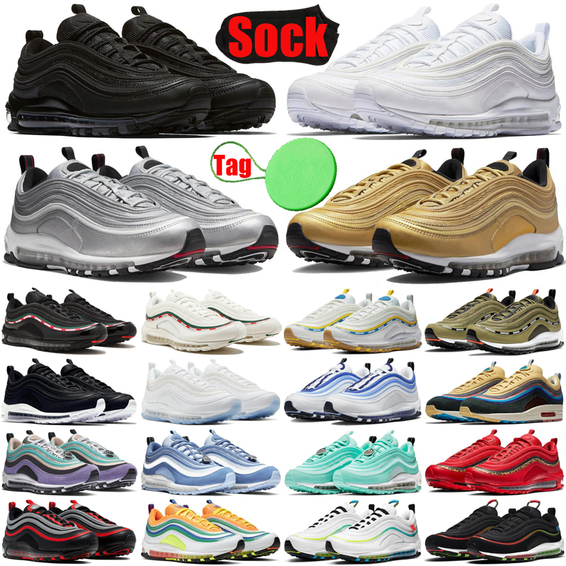 

97 97s mens running shoes sean wotherspoon Triple Black white shoe MSCHF x INRI Jesus Gold Silver Bullet men women trainers sneakers runners, #20 have a nice day