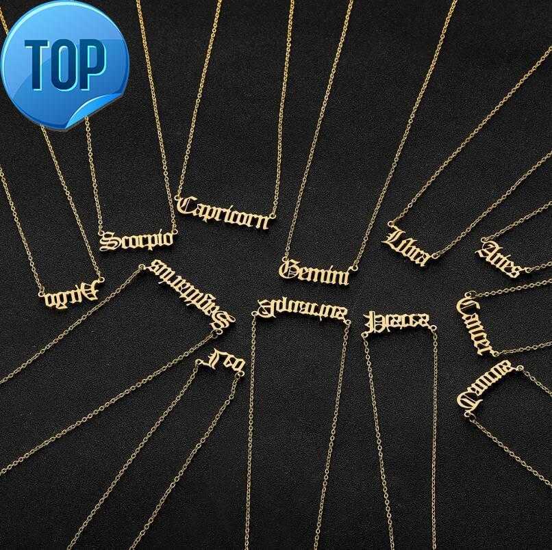 Personalized Letter Zodiac Necklace Constellation Necklaces Custom Stainless Steel Old English Necklace Birthday Jewelry Gifts
Personalized Letter Zodiac Necklace Constellation Necklaces Custom Stainless Steel Old English Necklace Birthday Jewelry Gifts