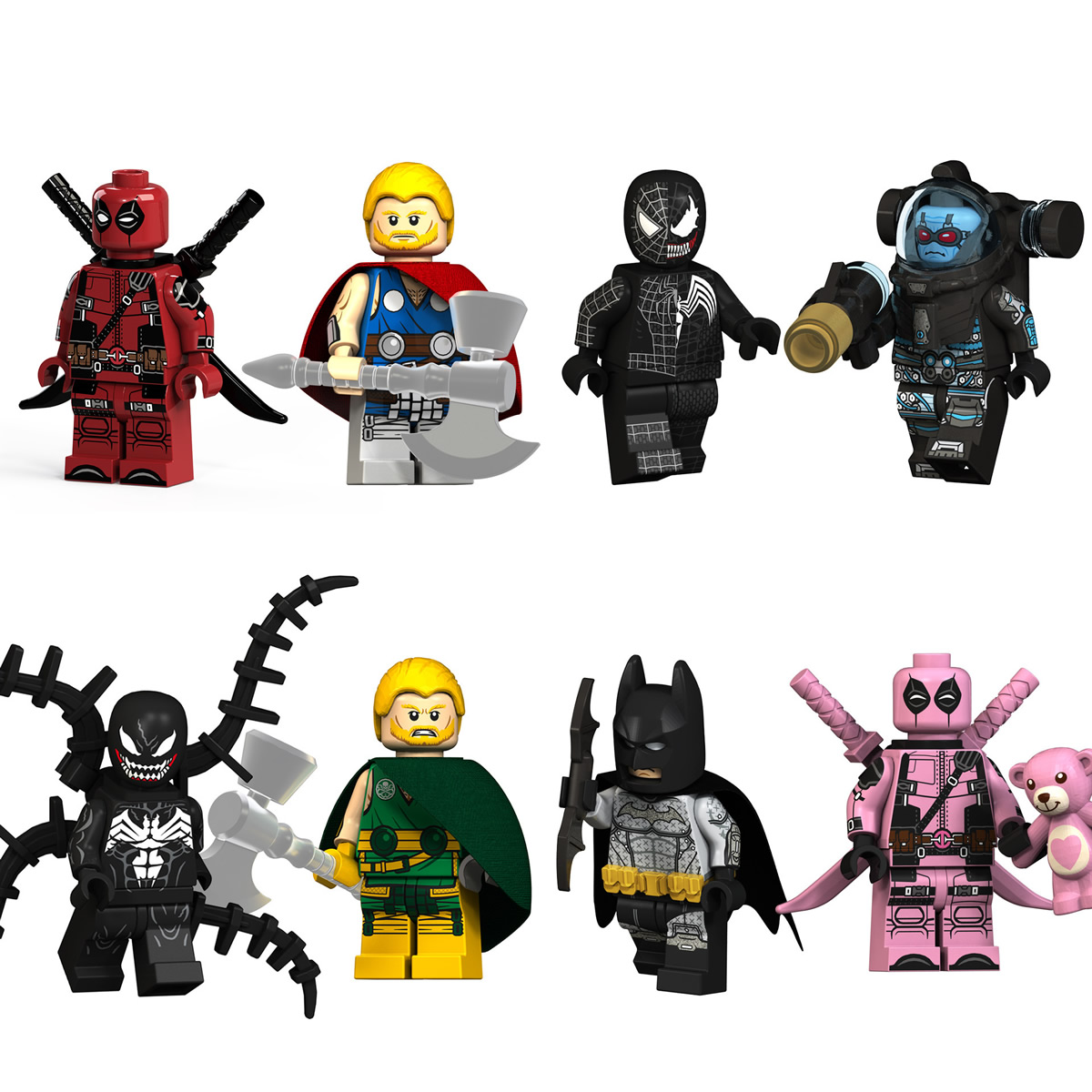 8Pcs/Lot Minifig Factory Children's Building Blocks Super Heroes Anime Movie Mini Figures Toys with Accessories Gift for Kids KT1004
8Pcs/Lot Minifig Factory Children's Building Blocks Super Heroes Anime Movie Mini Figures Toys with Accessories Gift for Kids KT1004