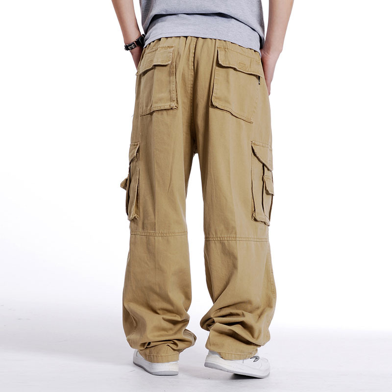 Men Plus Size Cargo Pants Outdoor Trousers Dance Pants Casual Loose Baggy Hip Hop Pocket