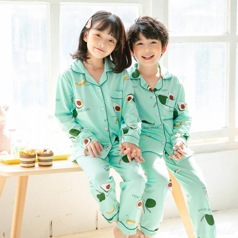Pajamas Toddler Boys Girls Pajamas Sets Long Sleeve Green Cotton Cartoon Children Pijamas Set Dinosaur Pyjamas Night Wear Clothing Suit 230310