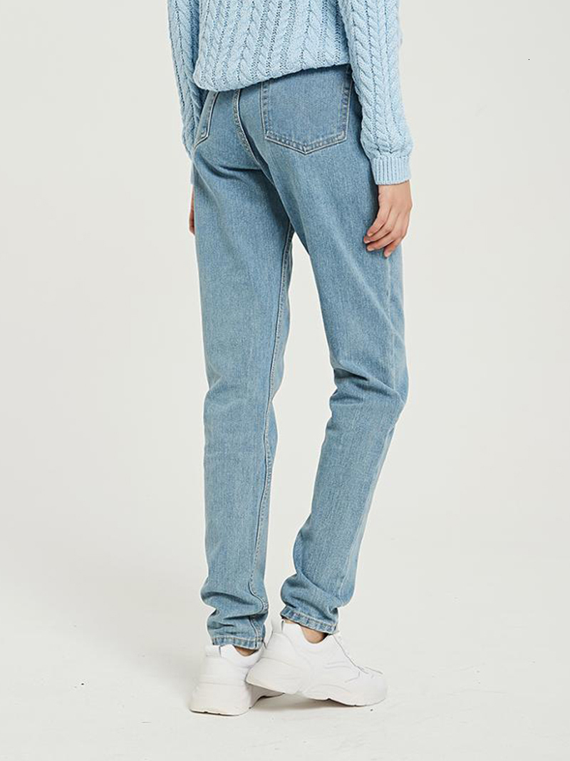 Women's Jeans Wixra Basic Jeans Soft Pants Harem Female Straight All Match High Waist Femme Long Denim Pants For Women Plus Size 230310