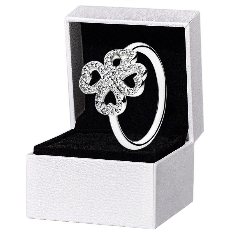 Sparkling Clover Rings Real Sterling Silver for Pandora CZ Diamond Wedding Jewelry For Women Girlfriend Gift designer Ring with Original Box Set
Sparkling Clover Rings Real Sterling Silver for Pandora CZ Diamond Wedding Jewelry For Women Girlfriend Gift designer Ring with Original Box Set