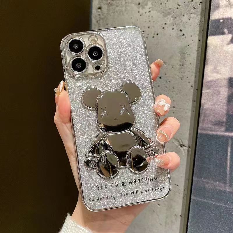 Designers iPhone case for 14 Pro Max lens full package 12 phone case transparent electroplated cute bear 117 anti-drop protective case X, Black
Designers iPhone case for 14 Pro Max lens full package 12 phone case transparent electroplated cute bear 117 anti-drop protective case X, Black