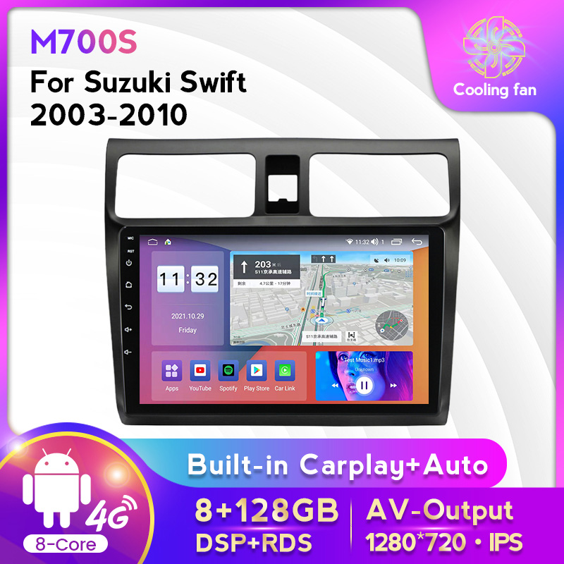 Car DVD Player For Suzuki Swift 2003-2010 RDS DSP IPS Android 11 All-in-one car multimedia player GPS Video Player Carplay Auto DVR