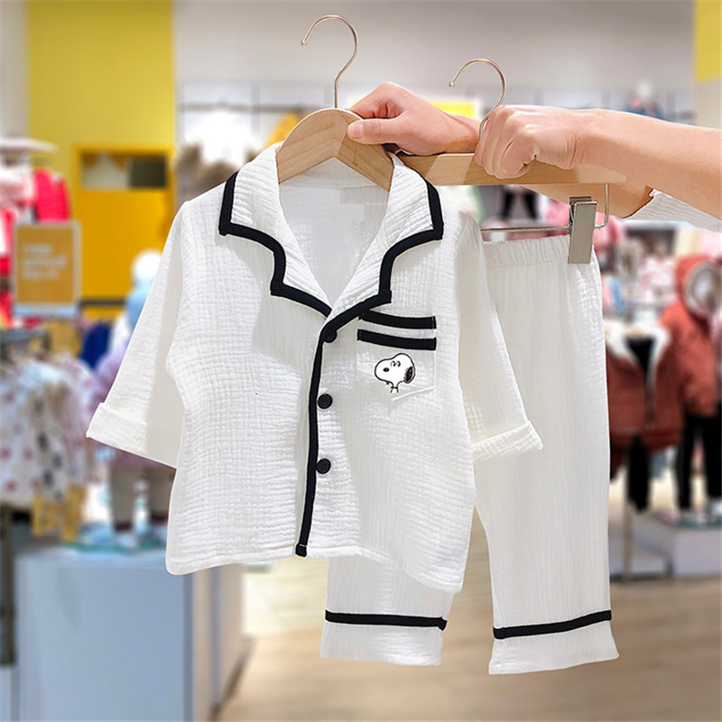 Pajamas Summer Baby Pajamas Suit Boys Girls Home Wear Set Infant Cartoon Sleepwear Children Cotton Pyjama Toddler Nightwear 230310