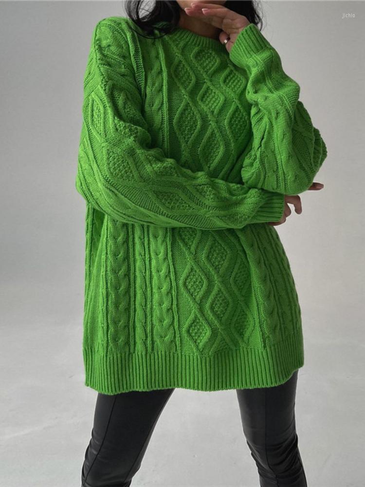 Casual Dresses High Street Fashion Twist Knitted Dress For Women Long Sleeve O Neck Mini 2024 Autumn Winter Solid Oversize