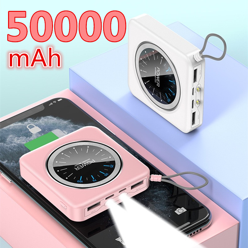 10000mAh Mini Power Bank Phone Portable Fast Charger With LED Light USB Ports External Battery For iPhone 12Pro Xiaomi Huawei