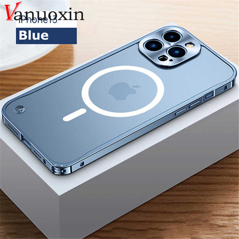 Cell Phone Cases Metal Magnetic Case For i 12 13 14 Pro Max 14plus Magsafe Wireless Charging Aluminium Frosted translucent Covers W0224, Purple 1
Cell Phone Cases Metal Magnetic Case For i 12 13 14 Pro Max 14plus Magsafe Wireless Charging Aluminium Frosted translucent Covers W0224, Purple 1