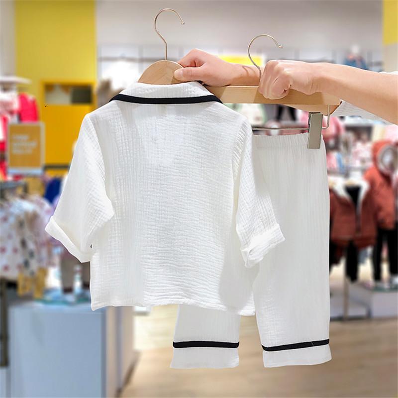 Pajamas Summer Baby Pajamas Suit Boys Girls Home Wear Set Infant Cartoon Sleepwear Children Cotton Pyjama Toddler Nightwear 230310