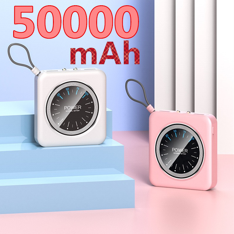 10000mAh Mini Power Bank Phone Portable Fast Charger With LED Light USB Ports External Battery For iPhone 12Pro Xiaomi Huawei
