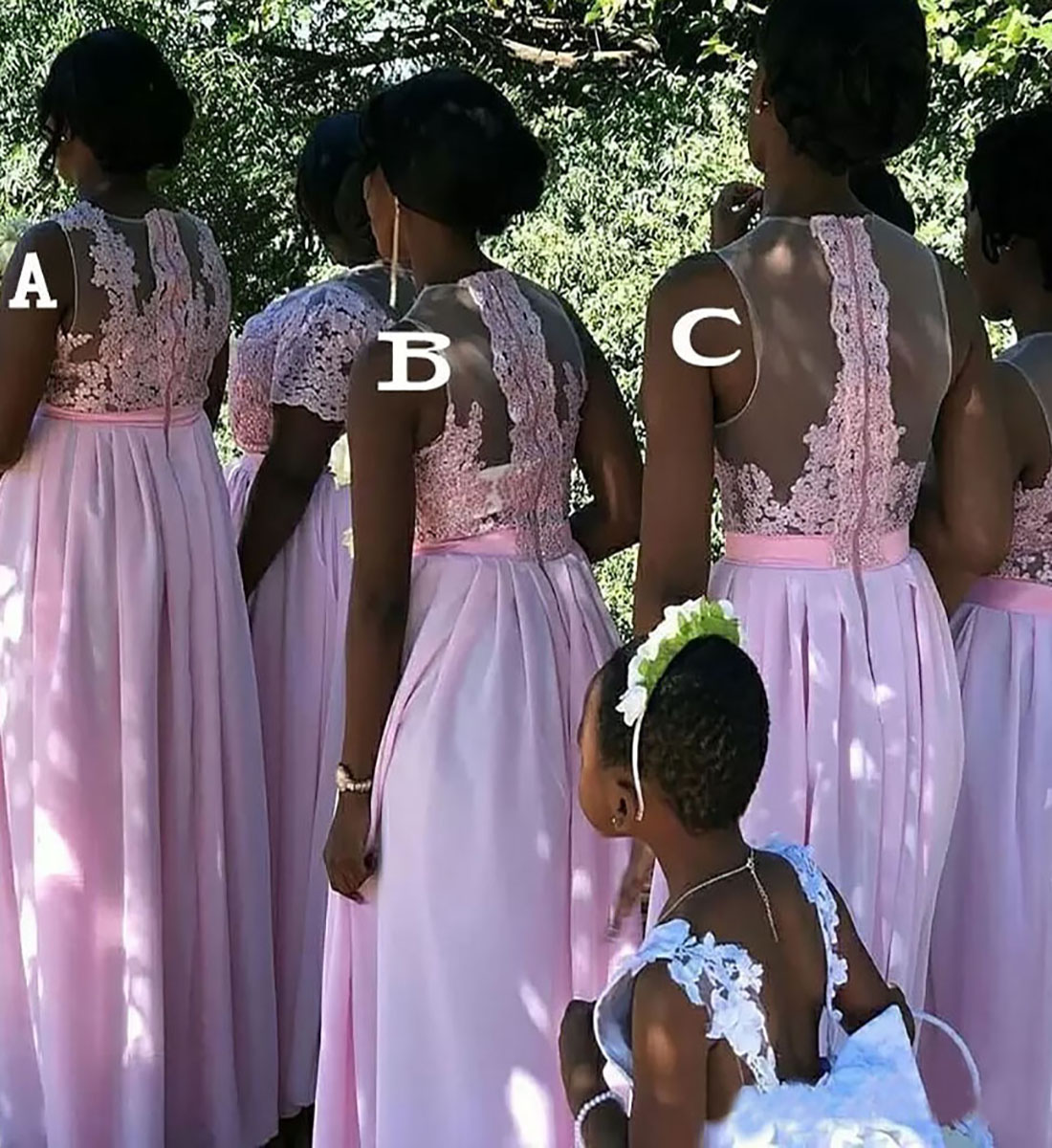 Bridesmaid Dresses Plus Size Gown New Formal For Weddings Floor-Length Zipper Applique Custom A Line O-Neck Sleeveless Chiffon Split Front/Side