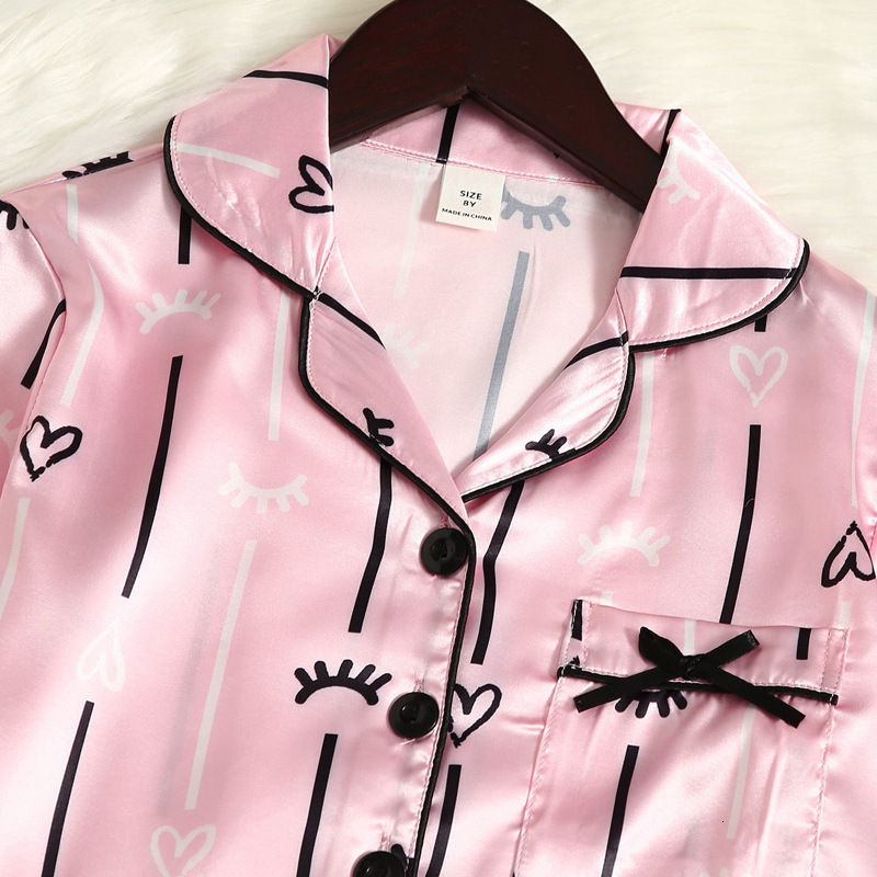 Pajamas Autumn Winter Long Pajamas Set Kids Home Cloth Sleepwear Girls Long Kids Pijamas Girl Long Top Pant Print Kids Pajamas Set 230310