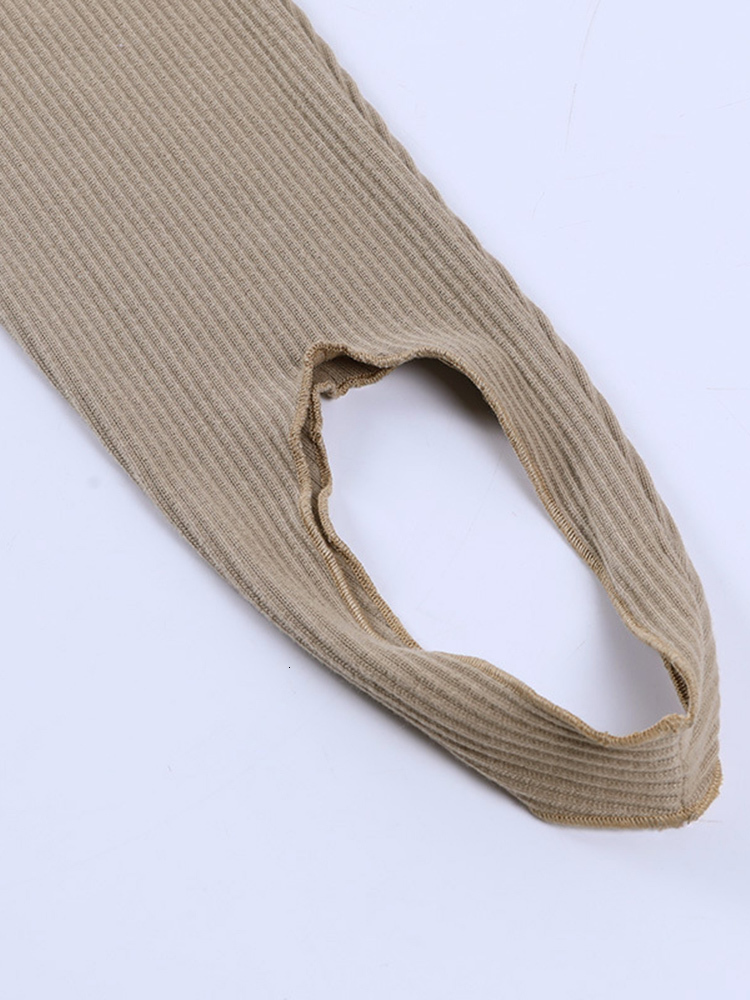 Women's Leggings Women Ribbed Knit Leggings Fashion Beige High Waist Cotton Fitness Basic Pants Female Casual All-Match Stretch Skinny Leggings 2