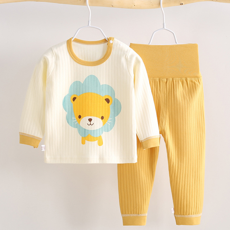 Pajamas Baby Pajamas Autumn Boys And Girls Long-Sleeved Tops Pants 2 Pieces Of Children's Clothing 6 Months-3 Years Old 230310