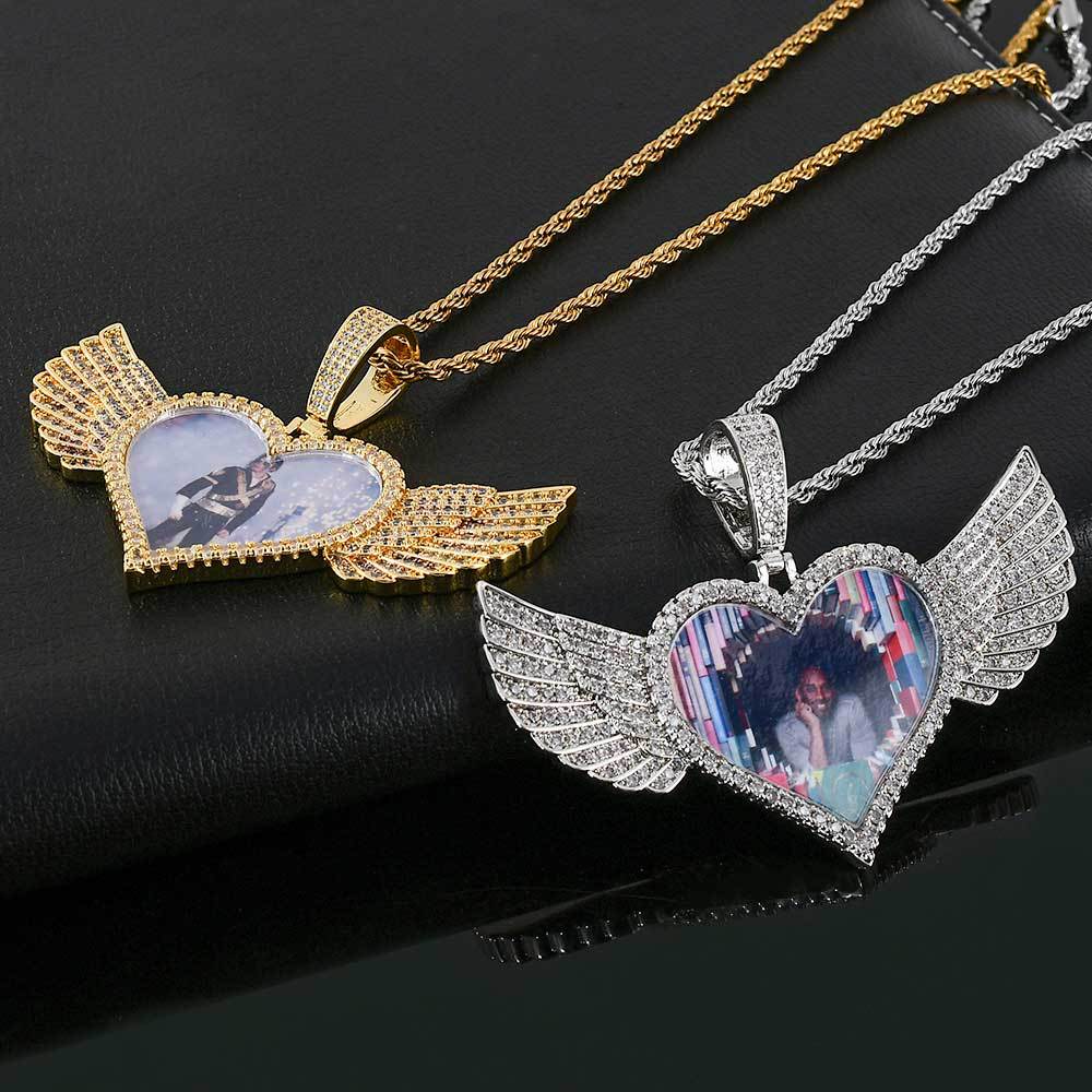 Hip Hop Photo Pendant Necklace with Customizable Memorial Frame & Winged Heart Medal - Personalized Jewelry for All Occasions
Hip Hop Photo Pendant Necklace with Customizable Memorial Frame & Winged Heart Medal - Personalized Jewelry for All Occasions