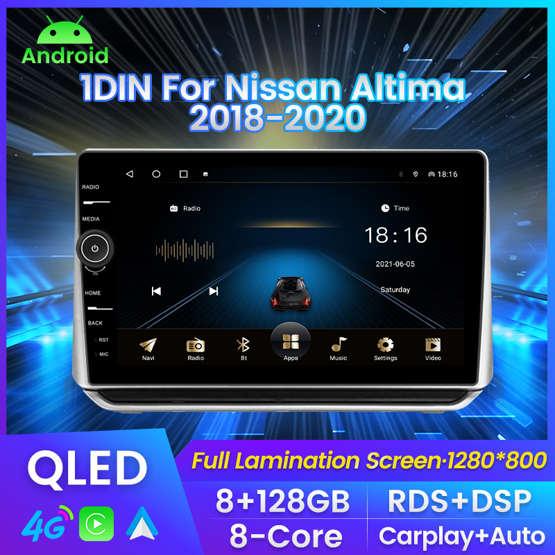 Car dvd radio video player For Nissan Altima 2018-2020 2012 2013 GPS Navigation QLED 8G 128G 4G LTE Wifi Android11.0 RDS