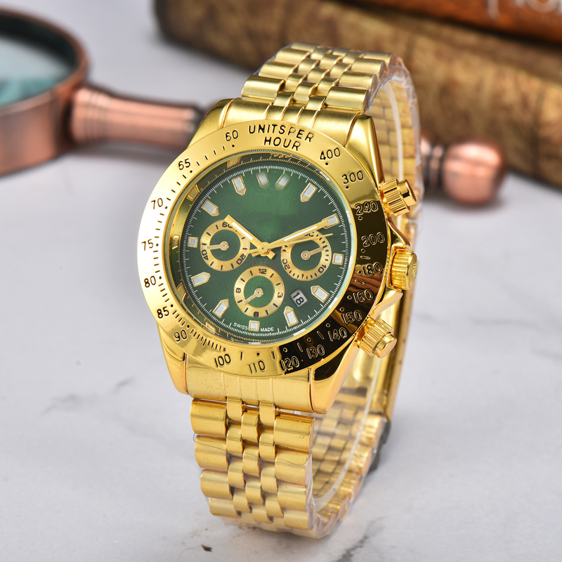 Classic Mens Watch Quartz Movement Designer Watch 40mm Steel Folding Clasp Business Watches Green Dial Life Waterproof Adjustable Design Wristwatch
Classic Mens Watch Quartz Movement Designer Watch 40mm Steel Folding Clasp Business Watches Green Dial Life Waterproof Adjustable Design Wristwatch