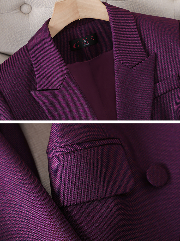Women's Suits Blazers Blue Purple Black Women Blazer and Pant Suit Office Ladies Business Work Wear 2 Piece Set Female Long Sleeve Jacket And Tro
