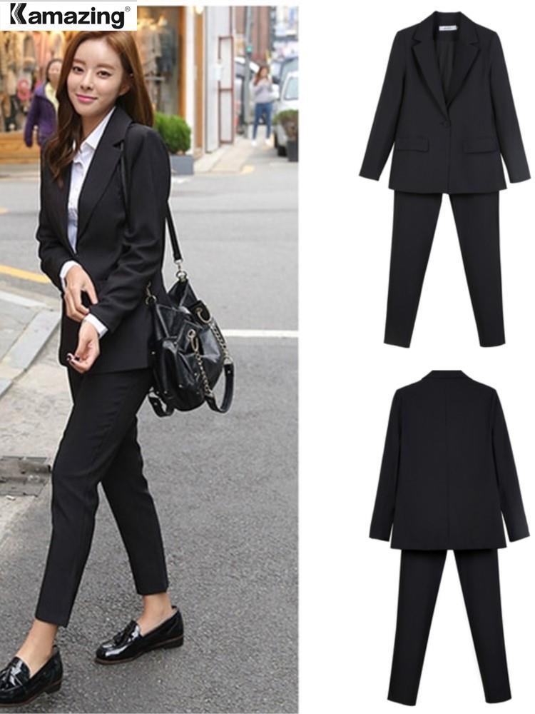 Women's Suits Blazers Female Pants Suits OL 2 Piece Set for Women Business Interview Uniform Blazer Pencil Pants Office Lady Suit 230310