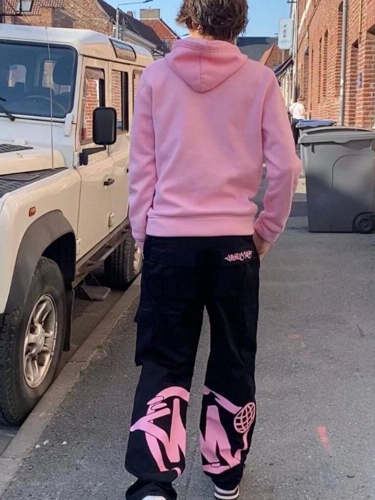 Mens Pants High Waist Straight embroidery Joggers Women Baggy Vintage Harajuku Y2k Cargo Fashion Streetwear Pockets 230310