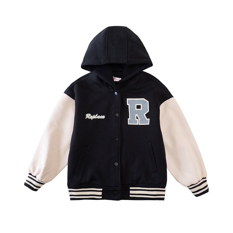 Jackets Fashion Baby Boy Baseball Jacket Spring Autumn Toddler Kids Letter Print Cotton Coat Sport Outwear Clothes 2 To 13 Years Old 230310