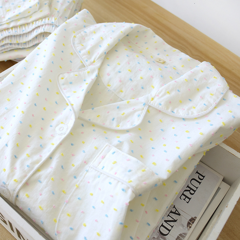 Women's Sleepwear Fdfklak Gauze Cotton Trousers Pajamas Women's Loose Pyjamas Suit Spring Nightwear Pijama Feminino Home Service 230310