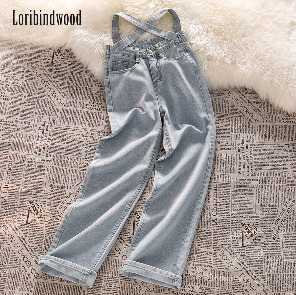 Women's Jeans Denim Trousers Women Sexy Korean Version Retro Small Waist Light Blue Jeans Women's Tie High Waist Loose Casual Wide-Leg Pants